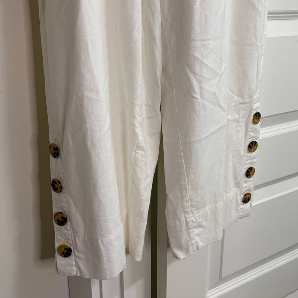 JOHN MARK linen blend wide leg pants size small minimalist lagenlook coastal - Picture 4 of 7